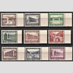 FRIM�RKER TYSK RIGE: 1936 | AFA 629-37 | N�dhj�lp. - 3+2 pf. - 40+35 pf. i s�t med marginalstykker - Postfrisk