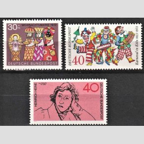FRIM�RKER VESTTYSKL. BUND: 1972 | AFA 1703,1704,1705 | 3 stk. frim�rker - Postfrisk