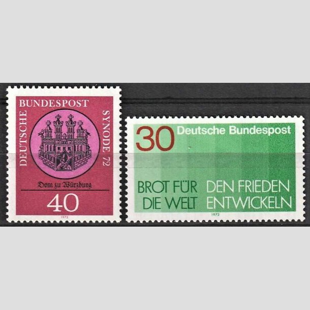 FRIMRKER VESTTYSKL. BUND: 1972 | AFA 1706+1707 | 2 stk. frimrker - Postfrisk