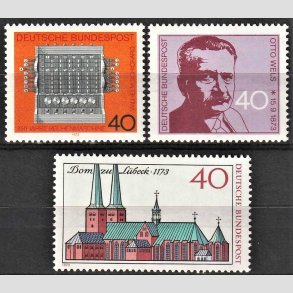 FRIM�RKER VESTTYSKL. BUND: 1973 | AFA 1734 + 1736-37 | 3 stk. frim�rker - Postfrisk