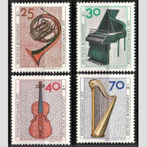 FRIM�RKER VESTTYSKL. BUND: 1973 | AFA 1739-42 | Velg�renhedsm�rker - 25+10 pf. - 70+35 pf. i s�t - Postfrisk