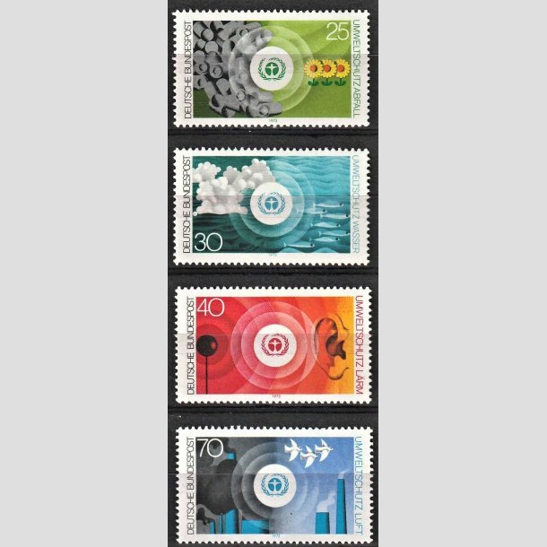 FRIMRKER VESTTYSKL. BUND: 1973 | AFA 1730-33 | Beskyttelse mod naturforurening - 25 pf. - 70 pf. flerfarvet - Postfrisk