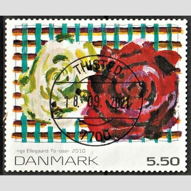 FRIMRKER DANMARK | 2010 - AFA 1630E - Frimrkekunst 14. - 5,50 Kr. flerfarvet - Pragt Stemplet Thisted