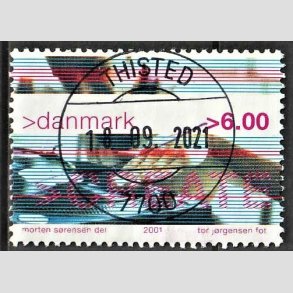 FRIMRKER DANMARK | 2001 - AFA 1289 - Ungdomskultur - 6,00 Kr. CREATE - Lux Stemplet Thisted