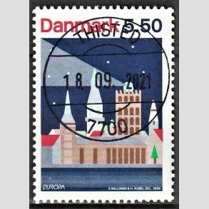 FRIM�RKER DANMARK | 2009 - AFA 1576 - Astronomi - 5,50 Kr. flerfarvet - Lux Stemplet Thisted