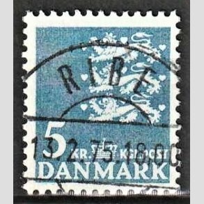FRIMRKER DANMARK | 1946-47 - AFA 295F - Rigsvben 5 Kr. bl - Lux Stemplet Ribe
