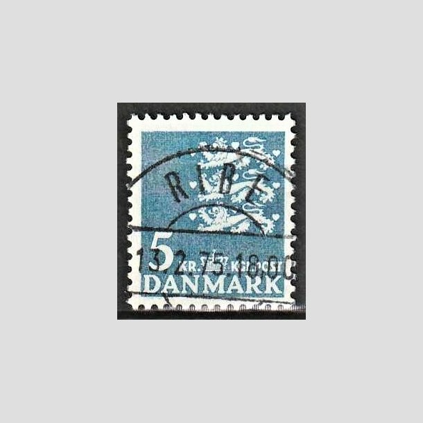 FRIMRKER DANMARK | 1946-47 - AFA 295F - Rigsvben 5 Kr. bl - Lux Stemplet Ribe