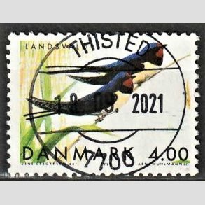FRIM�RKER DANMARK | 1999 - AFA 1222 - Danske tr�kfugle - 4,00 Kr. landsvaler - Pragt Stemplet Thisted