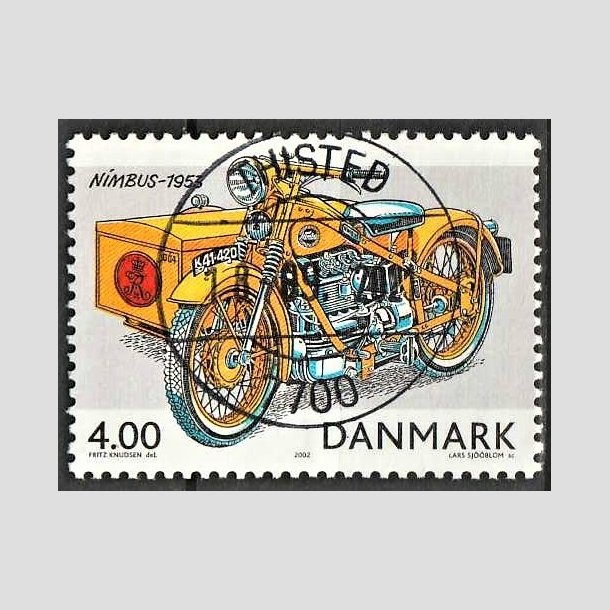 FRIMRKER DANMARK | 2002 - AFA 1321 - Postkretjer - 4,00 Kr. flerfarvet - Pragt Stemplet Thisted