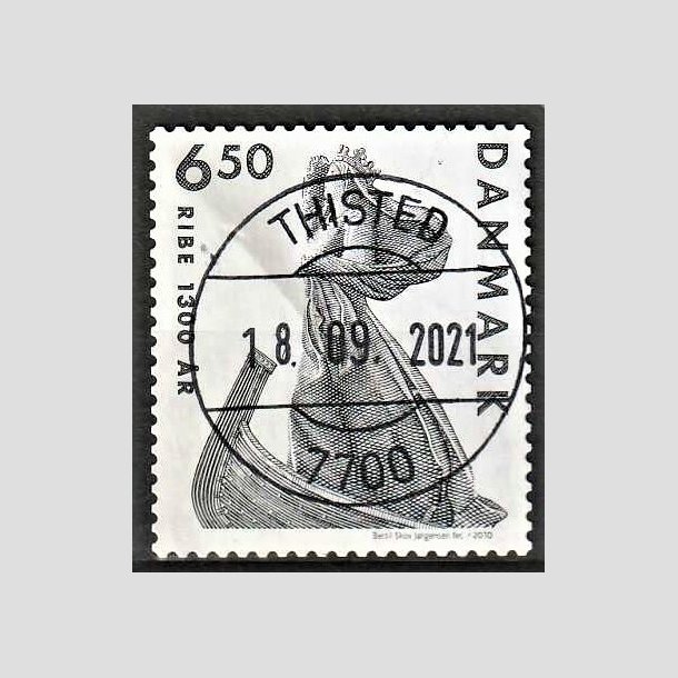 FRIMRKER DANMARK | 2010 - AFA 1615 - Ribe 1300 r - 6,50 Kr. grlig - Pragt Stemplet Thisted