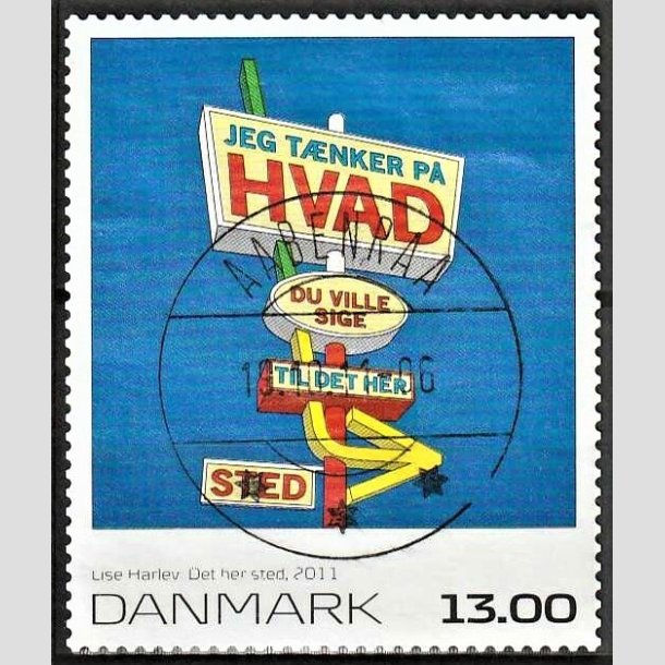 FRIMRKER DANMARK | 2011 - AFA 1651E - Frimrkekunst 15 - 13,00 Kr. flerfarvet - Lux Stemplet Aabenraa