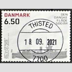 FRIMRKER DANMARK | 2010 - AFA 1621E - Den Danske flde 500 r - 6,50 Kr. Niels Juel - Pragt Stemplet Thisted