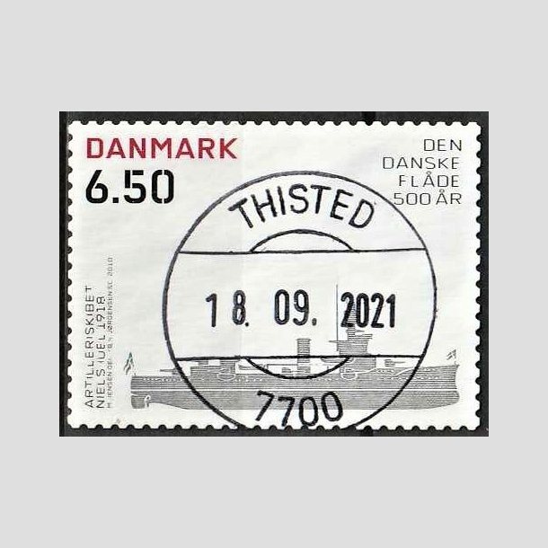 FRIMRKER DANMARK | 2010 - AFA 1621E - Den Danske flde 500 r - 6,50 Kr. Niels Juel - Pragt Stemplet Thisted