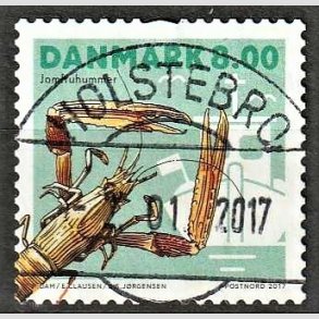 FRIM�RKER DANMARK | 2017 - AFA 1887 - Skaldyr - 8,00 kr. flerfarvet - Pragt Stemplet Holstebro