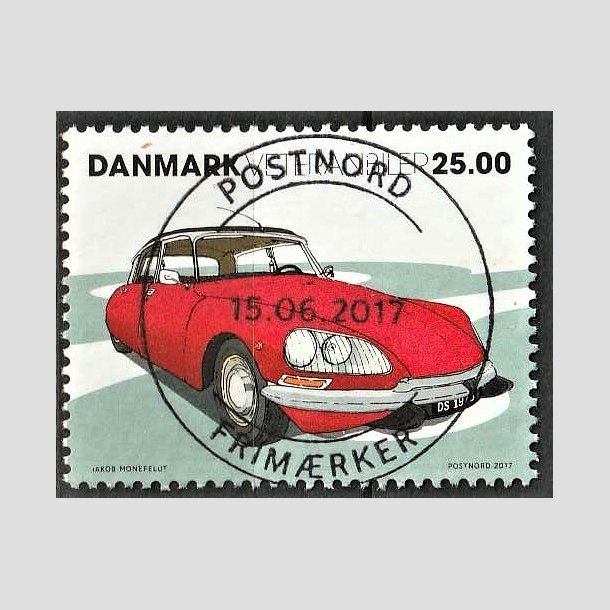 FRIMRKER DANMARK | 2017 - AFA 1904A - Veteranbiler - 25,00 kr. flerfarvet - Pragt Stemplet 