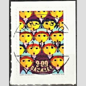 FRIM�RKER DANMARK | 2018 - AFA 1926 - Bj�rn Wiinblad - 9,00 kr. flerfarvet - Pragt Stemplet Holstebro