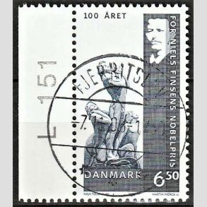 FRIM�RKER DANMARK | 2003 - AFA 1372 - Dansk Nobelpris 100 �r. - 6,50 Kr. flerfarvet - Pragt Stemplet Fjerritslev