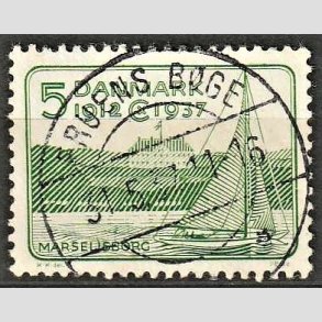 FRIM�RKER DANMARK | 1937 - AFA 239 - Chr. X 25 �re jubil�um 5 �re gr�n - Lux Stemplet Fruens B�ge