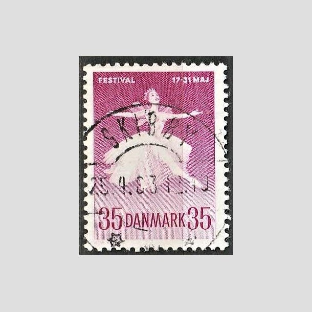 FRIMRKER DANMARK | 1959 - AFA 377 - Ballet og Musikfestival - 35 re rdlilla - Pragt Stemplet Skibby