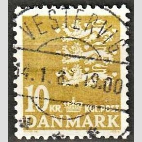 FRIMRKER DANMARK | 1976 - AFA 622 - Rigsvben 10 Kr. gul - Pragt Stemplet Vestervig