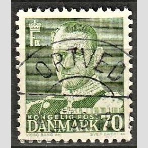 FRIMRKER DANMARK | 1950 - AFA 324 - Fr. IX 70 re mrkgrn - Lux Stemplet Ortved