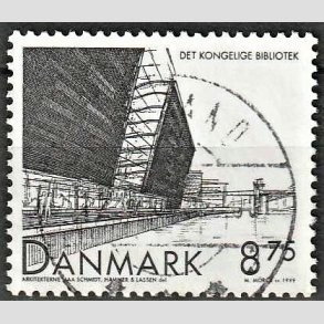 FRIM�RKER DANMARK | 1999 - AFA 1221 - Det Kongelige Bibliotek - 8,75 Kr. sort - Pragt Stemplet