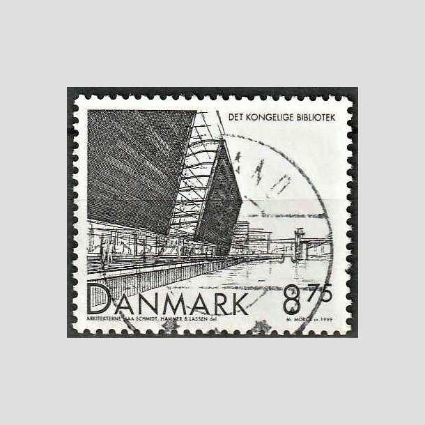 FRIMRKER DANMARK | 1999 - AFA 1221 - Det Kongelige Bibliotek - 8,75 Kr. sort - Pragt Stemplet