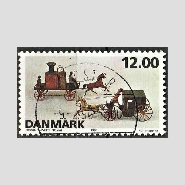 FRIMRKER DANMARK | 1995 - AFA 1106 - Dansk legetj - 12,00 Kr. flerfarvet - Pragt Stemplet Lgstr