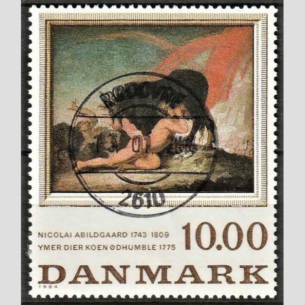 FRIMRKER DANMARK | 1984 - AFA 817 - N. Abildgaard - 10,00 Kr. flerfarvet - Pragt Stemplet