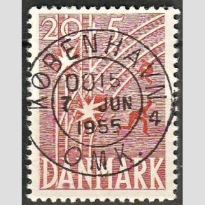 FRIM�RKER DANMARK | 1947 - AFA 300 - Modstandsbev�gelsen - 20 + 5 �re r�d - Pragt Stemplet