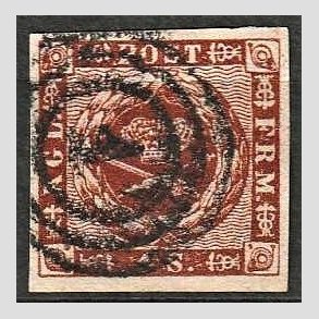 FRIMRKER DANMARK | 1858-62 - AFA 7 - 4 Skilling brun - Stemplet