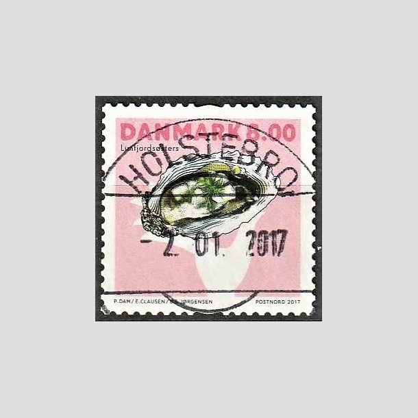 FRIMRKER DANMARK | 2017 - AFA 1890 - Skaldyr - 8,00 kr. flerfarvet - Pragt Stemplet Holstebro