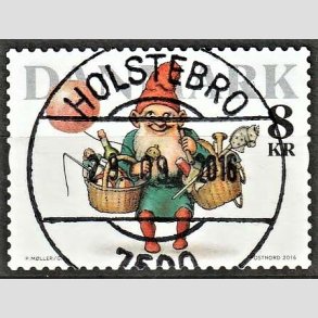 FRIM�RKER DANMARK | 2016 - AFA 1881 - Nisser - 8,00 kr. flerfarvet - Pragt Stemplet Holstebro