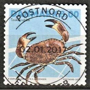 FRIM�RKER DANMARK | 2017 - AFA 1886 - Skaldyr - 8,00 kr. flerfarvet - Pragt Stemplet