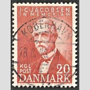 FRIM�RKER DANMARK | 1947 - AFA 305 - I. C. Jacobsen - 20 �re brunr�d - Pragt Stemplet 