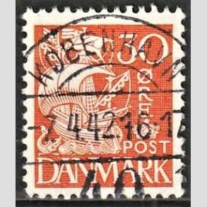 FRIMRKER DANMARK | 1940 - AFA 259 - Karavel 30 re orange Type II - Lux Stemplet Kbenhavn