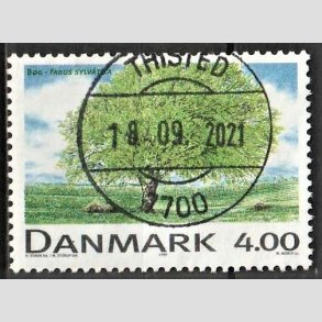 FRIM�RKER DANMARK | 1999 - AFA 1196 - Danske l�vtr�er - 4,00 Kr. flerfarvet - Pragt Stemplet