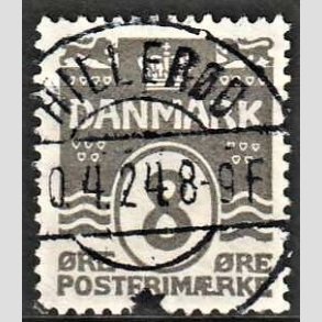 FRIM�RKER DANMARK | 1921-22 - AFA 123 - B�lgelinie 8 �re gr� - Lux Stemplet Hiller�d