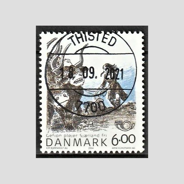 FRIMRKER DANMARK | 2004 - AFA 1385 - Gefion - 6,00 Kr. flerfarvet - Pragt Stemplet Thisted