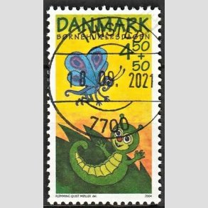 FRIMRKER DANMARK | 2004 - AFA 1383 - Brnehjlpsdagen - 4,50 Kr. + 50 re flerfarvet - Pragt Stemplet Thisted