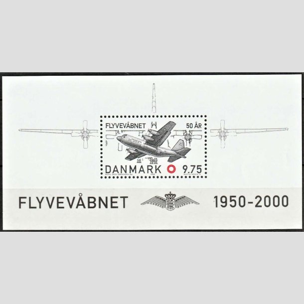 FRIMRKER DANMARK | 2000 - AFA 1265 | Flyvevbnet 50 r. - Kr. 9,75 Miniark - Postfrisk
