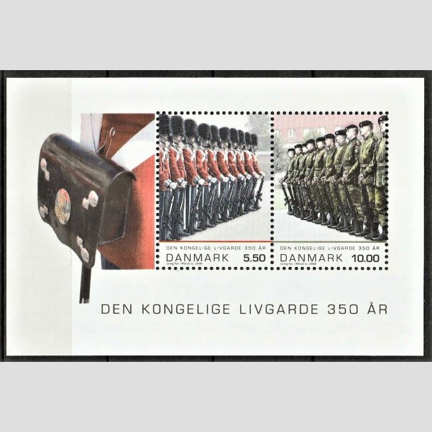 FRIMRKER DANMARK | 2008 - AFA 1535 | Den Kongelige Livgarde 350 r - kr. 15,50 Miniark - Postfrisk