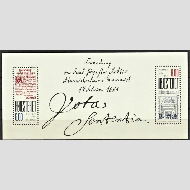 FRIMRKER DANMARK | 2011 - AFA 1649 - Hjesteret 350 r - 14,00 kr. Miniark - Postfrisk