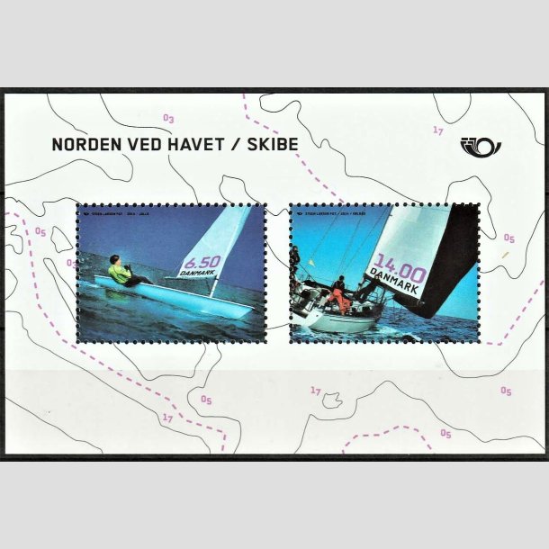 FRIMRKER DANMARK | 2014 - AFA 1780A - Norden ved havet III - 20,50 Kr. flerfarvet Miniark - Postfrisk