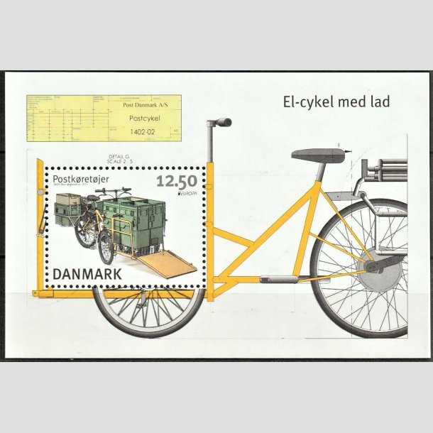 FRIMRKER DANMARK | 2013 - AFA 1742A - Postkretjer - 12,50 Kr. Miniark flerfarvet - Postfrisk