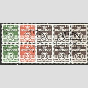 FRIM�RKER DANMARK | 1984 - AFA HS 8 - H�ftesammentryk - Dobbeltstribe - P�nt Stemplet