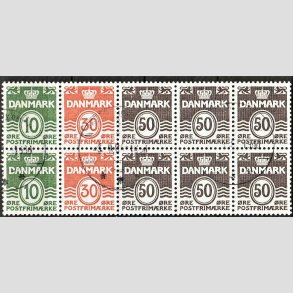 FRIM�RKER DANMARK | 1984 - AFA HS 8 - H�ftesammentryk - Dobbeltstribe - P�nt Stemplet