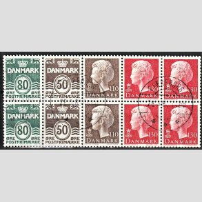 FRIM�RKER DANMARK | 1979 - AFA HS 3 - H�ftesammentryk - Dobbeltstribe - Pragt stemplet