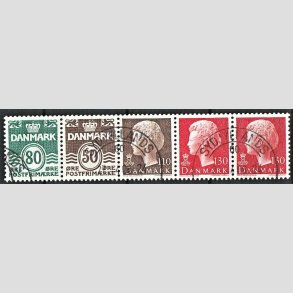 FRIM�RKER DANMARK | 1979 - AFA HS 3 - H�ftesammentryk - Enkeltstribe - Lux stemplet