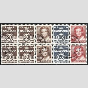 FRIM�RKER DANMARK | 1982 - AFA HS 5 - H�ftesammentryk - Dobbeltstribe - Lux stemplet